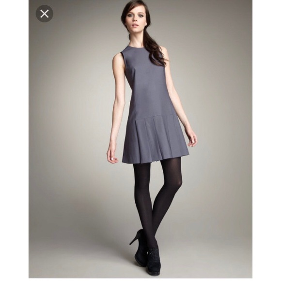 Theory Dresses & Skirts - Theory Sleeveless Pleated Shift Dress - Gray, 10